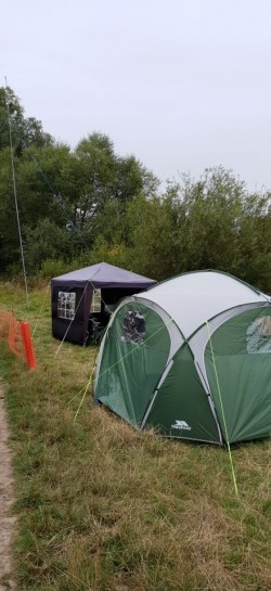 Main operating tent, & catering tent.