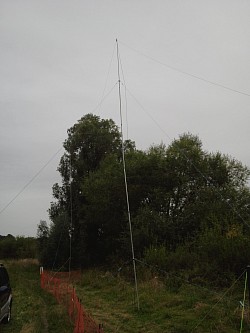 Our 40m inverted V antenna 37 ft up.