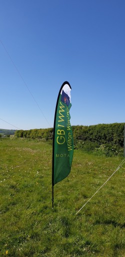 Flying the GB1WW flag at Wilton Windmill.