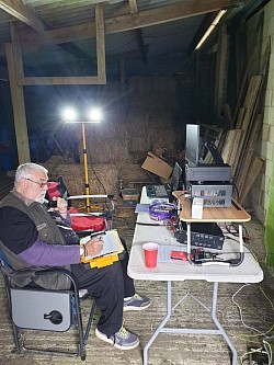 John G1OQV on the mic in our new shack.